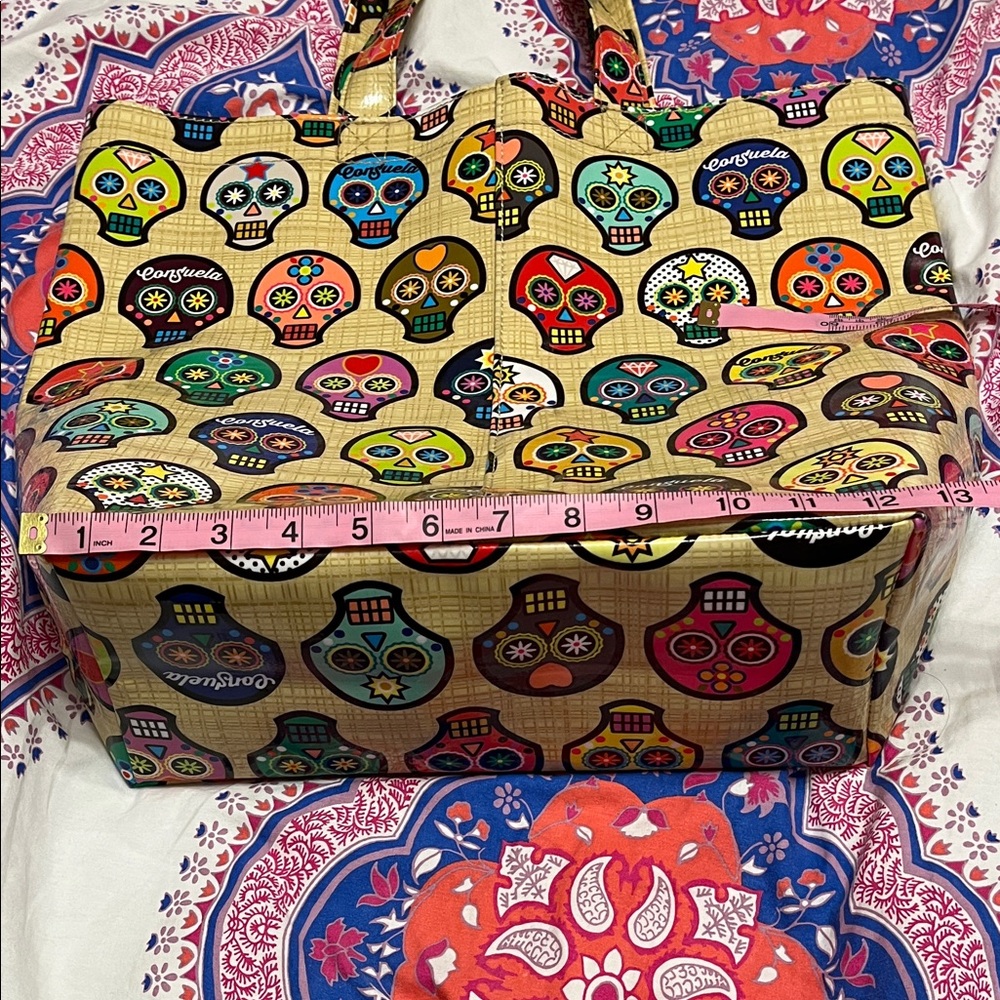 Consuela Vibrant Skull Pattern Tote - Picture 10 of 10